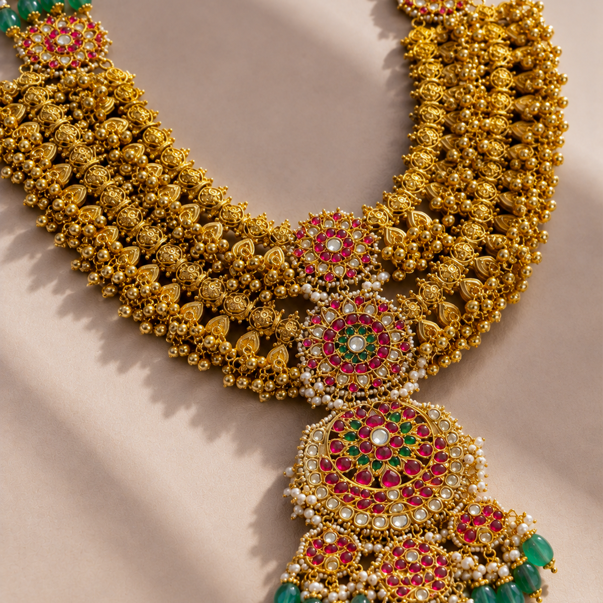 Traditional Javari Long necklace and earring
