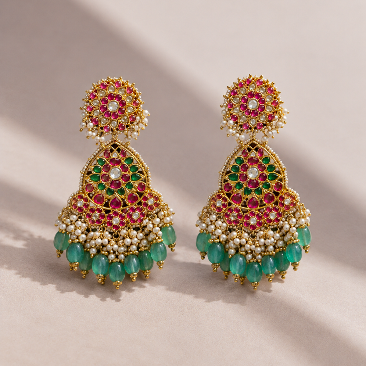Traditional Javari Long necklace and earring