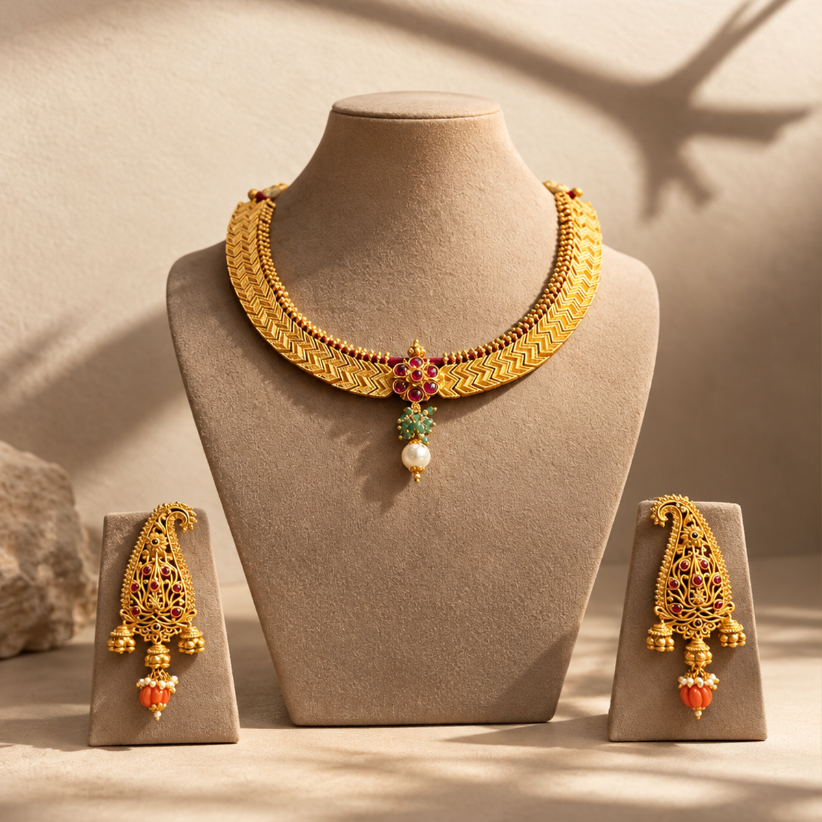 Tulsipatiya Necklace and Earring