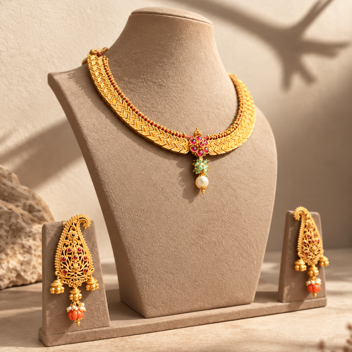 Tulsipatiya Necklace and Earring