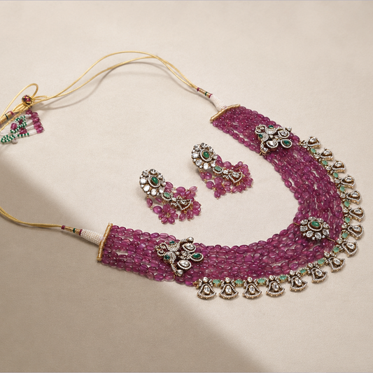 Rose Wine Necklace Set