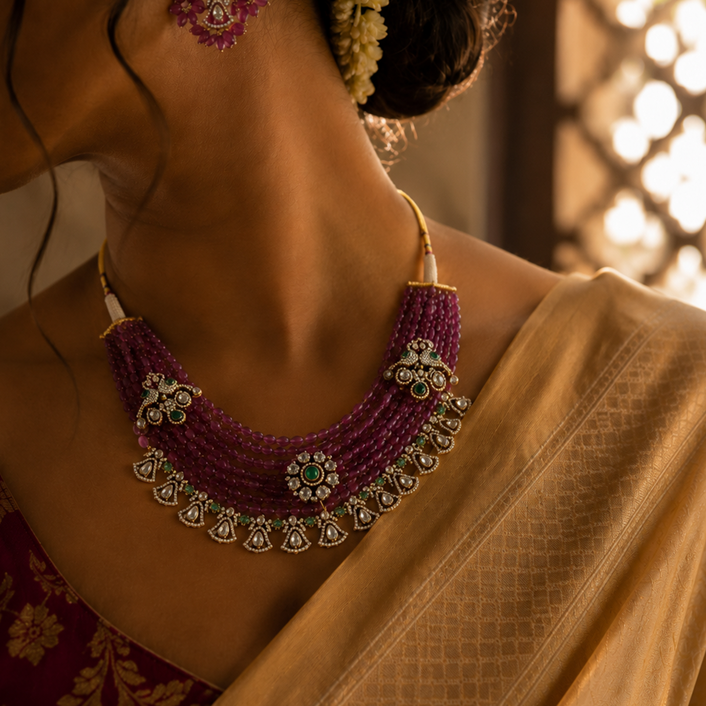 Rose Wine Necklace Set